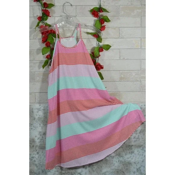Peach Love CA Dresses | Size Small Peach Love Boutique Shift Striped Swing Dress Pink Multi | Color: Green/Pink | Size: S | Debraposhcloset's Closet
